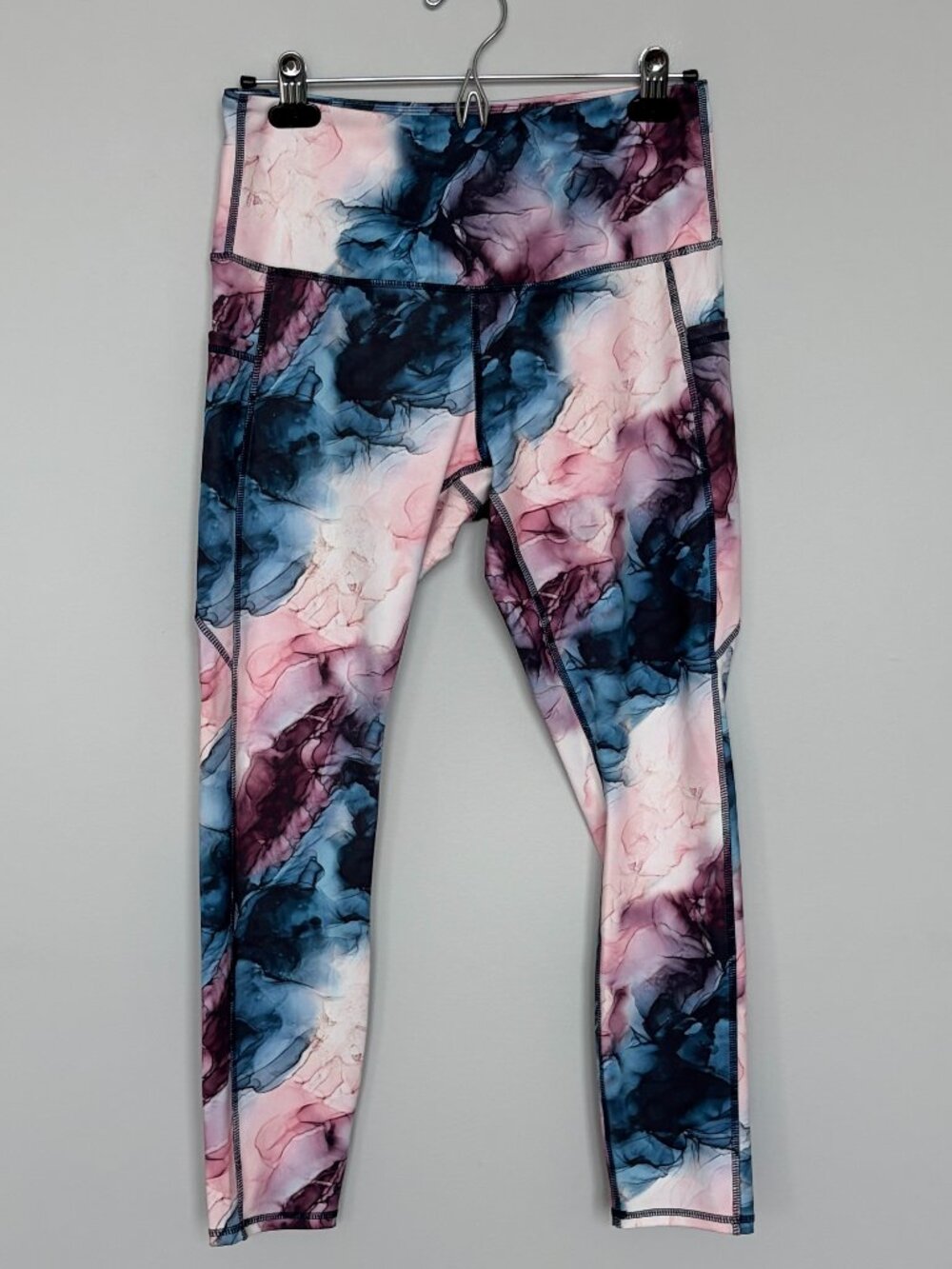 LegEnd Pink/Blue/Purple Marble Leggings L